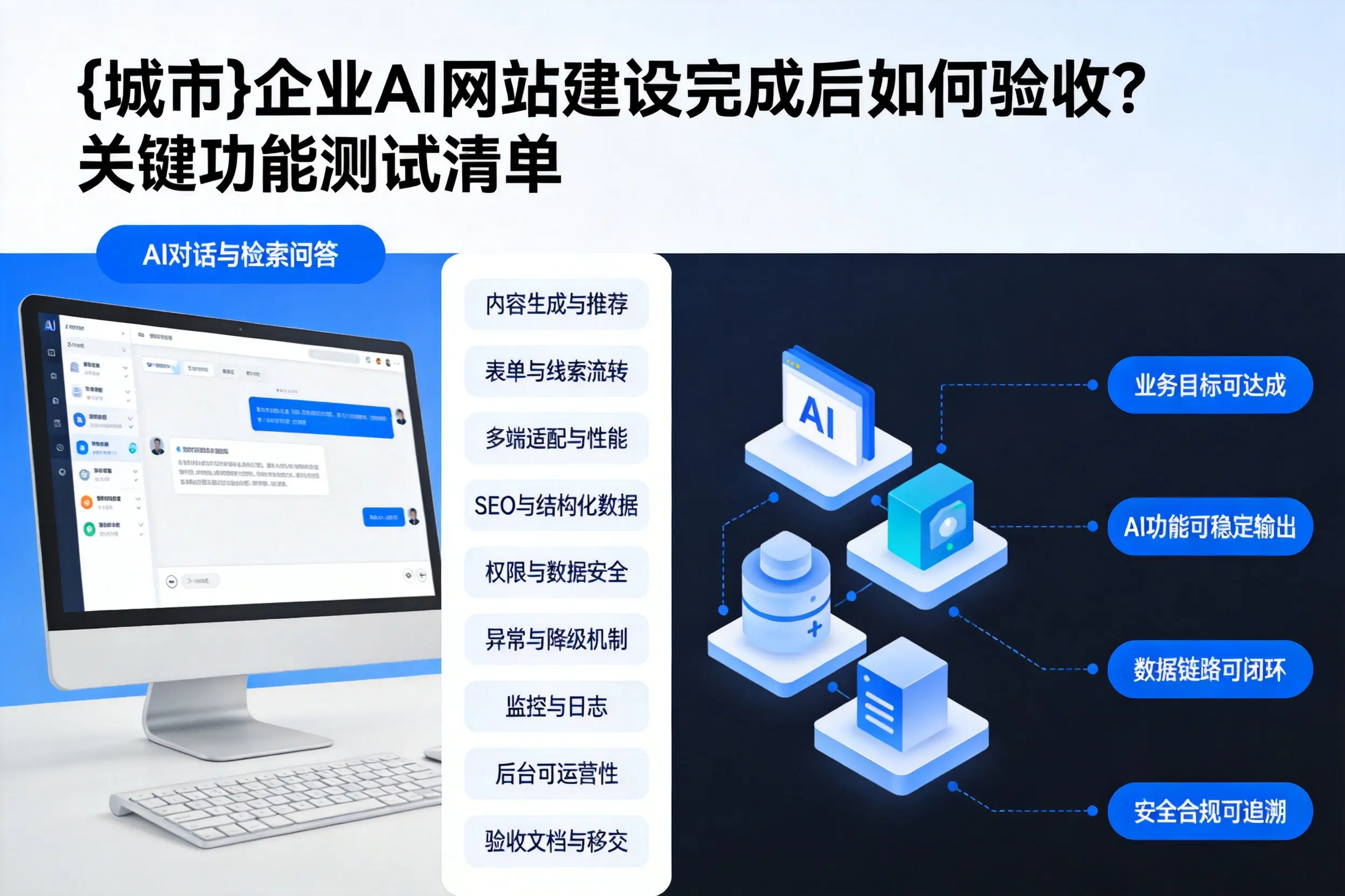 赤峰企业AI网站建设完成后如何验收？关键功能测试清单