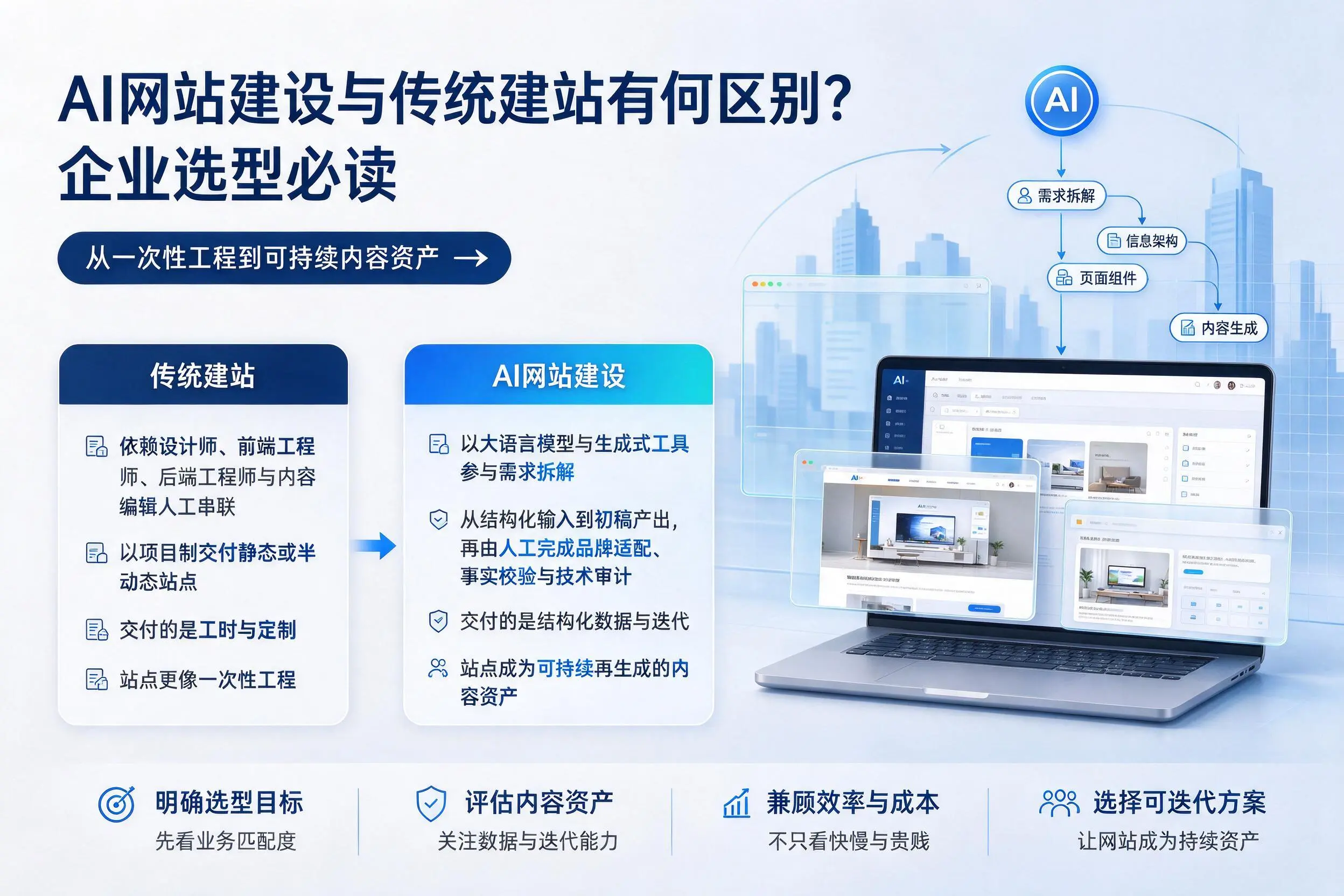AI网站建设与传统建站有何区别？赤峰企业选型必读