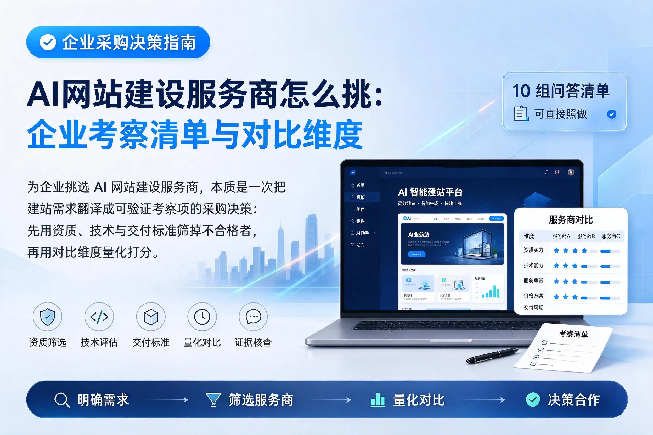 AI网站建设服务商怎么挑:赤峰企业考察清单与对比维度