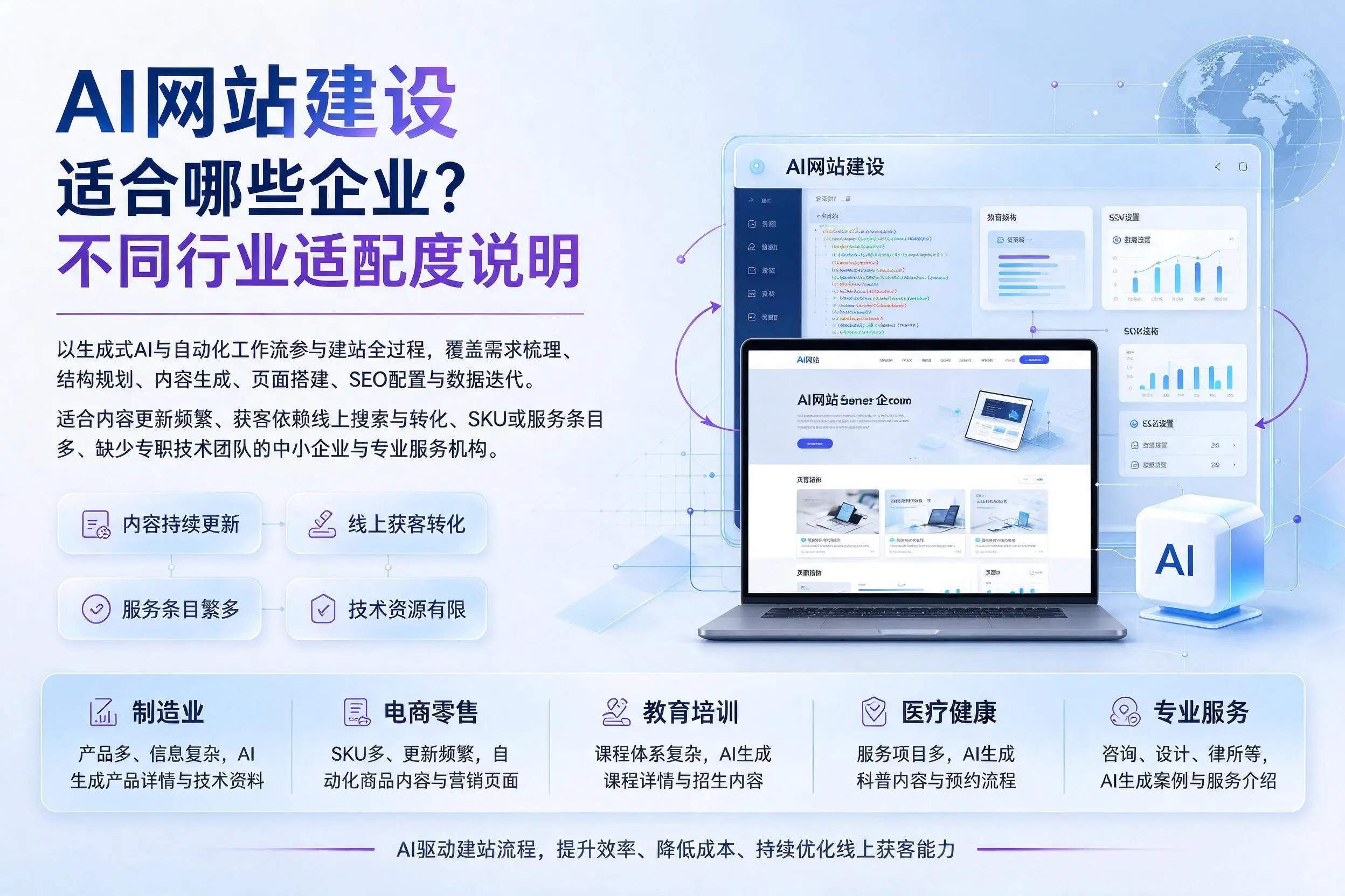 AI网站建设适合哪些企业？赤峰不同行业适配度说明