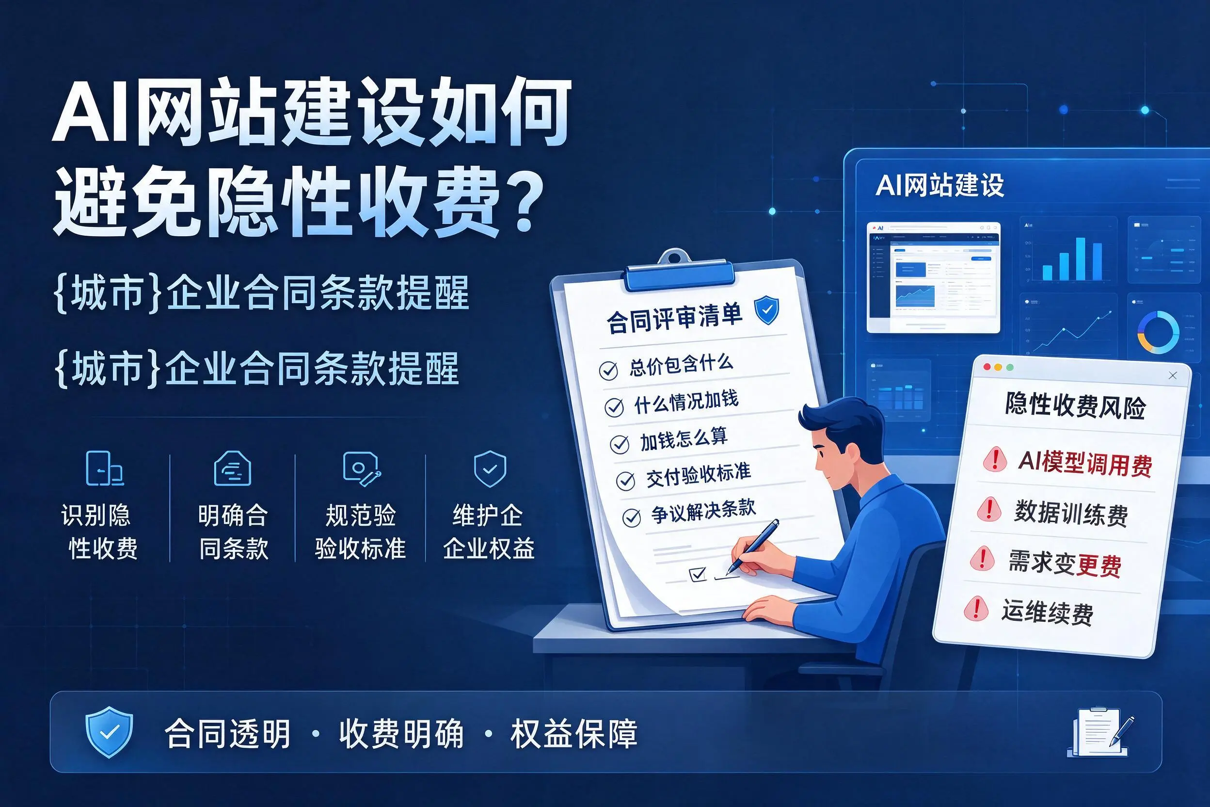 AI网站建设如何避免隐性收费？赤峰企业合同条款提醒